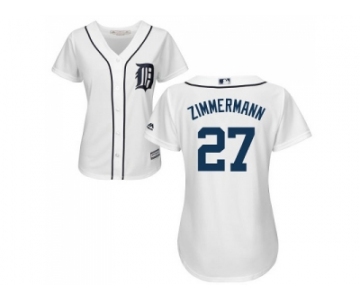 Women's Detroit Tigers #27 Jordan Zimmermann White Home Stitched MLB Jersey