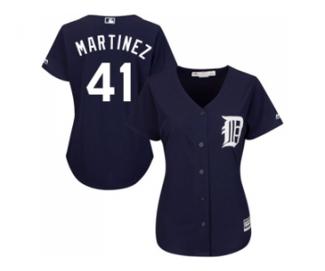 Women's Detroit Tigers #41 Victor Martinez Navy Blue Alternate Stitched MLB Jersey
