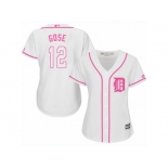Women's Majestic Detroit Tigers #12 Anthony Gose Authentic White Fashion Cool Base MLB Jersey