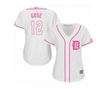 Women's Majestic Detroit Tigers #12 Anthony Gose Authentic White Fashion Cool Base MLB Jersey