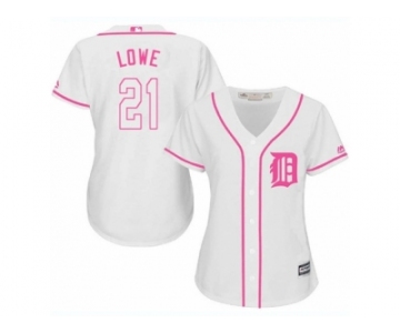 Women's Majestic Detroit Tigers #21 Mark Lowe Authentic White Fashion Cool Base MLB Jersey