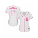 Women's Majestic Detroit Tigers #27 Jordan Zimmermann Authentic White Fashion Cool Base MLB Jersey