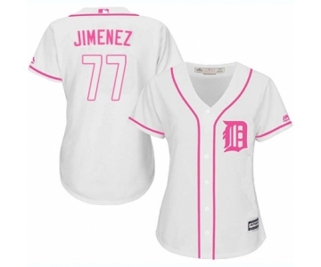 Women's Majestic Detroit Tigers #77 Joe Jimenez Replica White Fashion Cool Base MLB Jersey