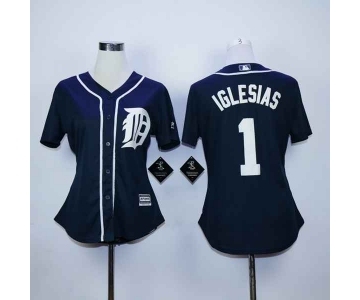 women mlb jerseys detroit tigers #1 iglesias blue