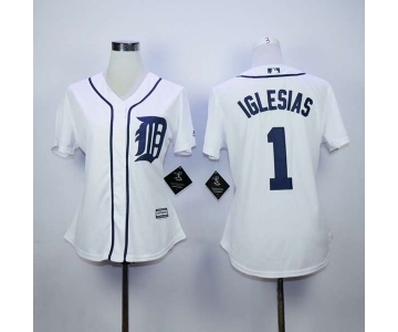women mlb jerseys detroit tigers #1 iglesias white