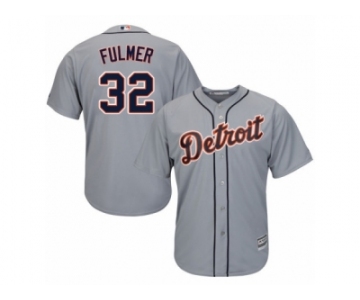 Youth Majestic Detroit Tigers #32 Michael Fulmer Replica Grey Road Cool Base MLB Jersey