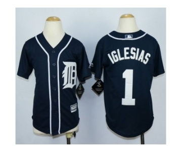 youth mlb jerseys detroit tigers #1 iglesias blue