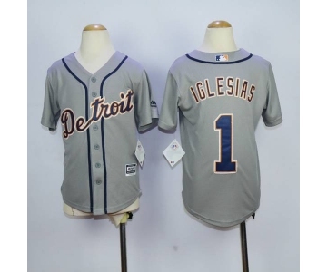 youth mlb jerseys detroit tigers #1 iglesias grey