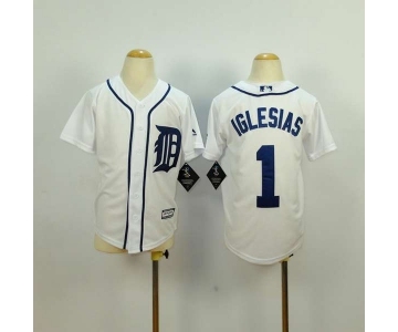 youth mlb jerseys detroit tigers #1 iglesias white