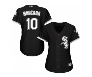 Women Chicago White Sox #10 Yoan Moncada Black Alternate Stitched MLB Jersey