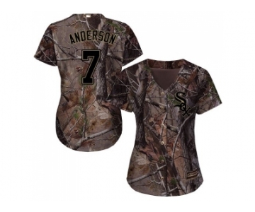 Women Chicago White Sox #7 Tim Anderson Camo Realtree Collection Cool Base Stitched MLB Jersey