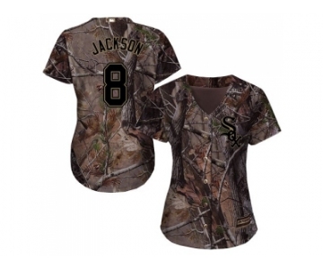 Women Chicago White Sox #8 Bo Jackson Camo Realtree Collection Cool Base Stitched MLB Jersey