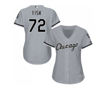 Women's Chicago White Sox #72 Carlton Fisk Grey Road Stitched MLB Jersey