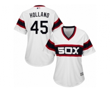 Women's Majestic Chicago White Sox #45 Derek Holland Authentic White 2013 Alternate Home Cool Base MLB Jersey