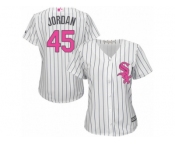 Women's Majestic Chicago White Sox #45 Michael Jordan Replica White Mother's Day Cool Base MLB Jersey