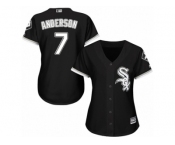 Women's Majestic Chicago White Sox #7 Tim Anderson Replica Black Alternate Home Cool Base MLB Jersey