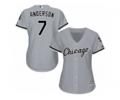 Women's Majestic Chicago White Sox #7 Tim Anderson Replica Grey Road Cool Base MLB Jersey