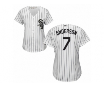 Women's Majestic Chicago White Sox #7 Tim Anderson Replica White Home Cool Base MLB Jersey