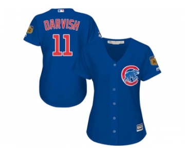 Women Chicago Cubs #11 Yu Darvish Blue Alternate Stitched MLB Jersey