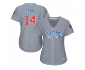 Women's Chicago Cubs #14 Ernie Banks Grey Road Stitched MLB Jersey