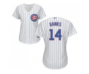 Women's Chicago Cubs #14 Ernie Banks White(Blue Strip) Home Stitched MLB Jersey