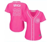 Women's Chicago Cubs #29 Brad Brach Authentic Pink Fashion Baseball Jersey
