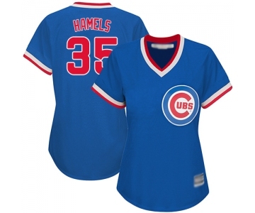 Women's Chicago Cubs #35 Cole Hamels Authentic Royal Blue Cooperstown Baseball Jersey