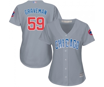 Women's Chicago Cubs #59 Kendall Graveman Authentic Grey Road Baseball Jersey