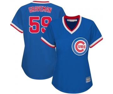 Women's Chicago Cubs #59 Kendall Graveman Authentic Royal Blue Cooperstown Baseball Jersey