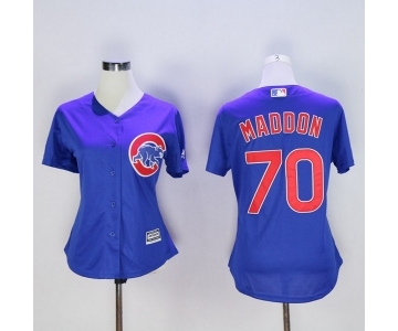 Women's Chicago Cubs #70 Joe Maddon Majestic Blue Cool Base Player Jersey