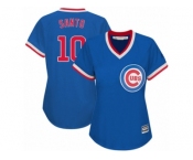 Women's Majestic Chicago Cubs #10 Ron Santo Authentic Royal Blue Cooperstown MLB Jersey