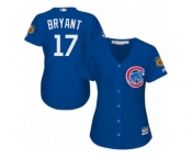Women's Majestic Chicago Cubs #17 Kris Bryant Authentic Royal Blue 2017 Spring Training Cool Base MLB Jersey