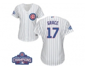 Women's Majestic Chicago Cubs #17 Mark Grace Authentic White Home 2016 World Series Champions Cool Base MLB Jersey