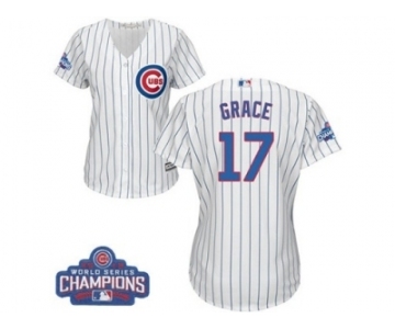 Women's Majestic Chicago Cubs #17 Mark Grace Authentic White Home 2016 World Series Champions Cool Base MLB Jersey