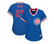 Women's Majestic Chicago Cubs #21 Sammy Sosa Authentic Royal Blue Cooperstown MLB Jersey