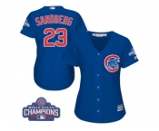 Women's Majestic Chicago Cubs #23 Ryne Sandberg Authentic Royal Blue Alternate 2016 World Series Champions Cool Base MLB Jersey