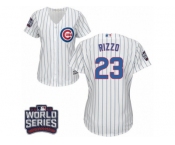 Women's Majestic Chicago Cubs #23 Ryne Sandberg Authentic White Home 2016 World Series Bound Cool Base MLB Jersey