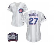 Women's Majestic Chicago Cubs #27 Addison Russell Authentic White Home 2016 World Series Bound Cool Base MLB Jersey