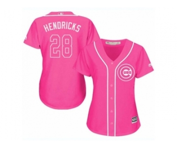 Women's Majestic Chicago Cubs #28 Kyle Hendricks Replica Pink Fashion MLB Jersey