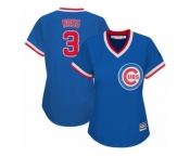 Women's Majestic Chicago Cubs #3 David Ross Authentic Royal Blue Cooperstown MLB Jersey