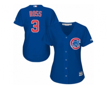 Women's Majestic Chicago Cubs #3 David Ross Replica Royal Blue Alternate MLB Jersey