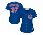 Women's Majestic Chicago Cubs #37 Brett Anderson Replica Royal Blue Alternate MLB Jersey