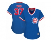 Women's Majestic Chicago Cubs #37 Travis Wood Authentic Royal Blue Cooperstown MLB Jersey