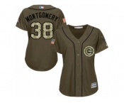 Women's Majestic Chicago Cubs #38 Mike Montgomery Authentic Green Salute to Service MLB Jersey