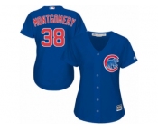 Women's Majestic Chicago Cubs #38 Mike Montgomery Authentic Royal Blue Alternate MLB Jersey