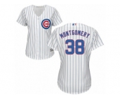 Women's Majestic Chicago Cubs #38 Mike Montgomery Authentic White Home Cool Base MLB Jersey