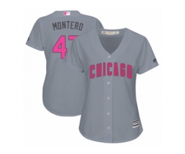 Women's Majestic Chicago Cubs #47 Miguel Montero Authentic Grey Mother's Day Cool Base MLB Jersey