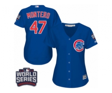 Women's Majestic Chicago Cubs #47 Miguel Montero Authentic Royal Blue Alternate 2016 World Series Bound Cool Base MLB Jersey