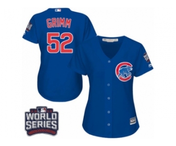 Women's Majestic Chicago Cubs #52 Justin Grimm Authentic Royal Blue Alternate 2016 World Series Bound Cool Base MLB Jersey