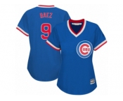 Women's Majestic Chicago Cubs #9 Javier Baez Authentic Royal Blue Cooperstown MLB Jersey